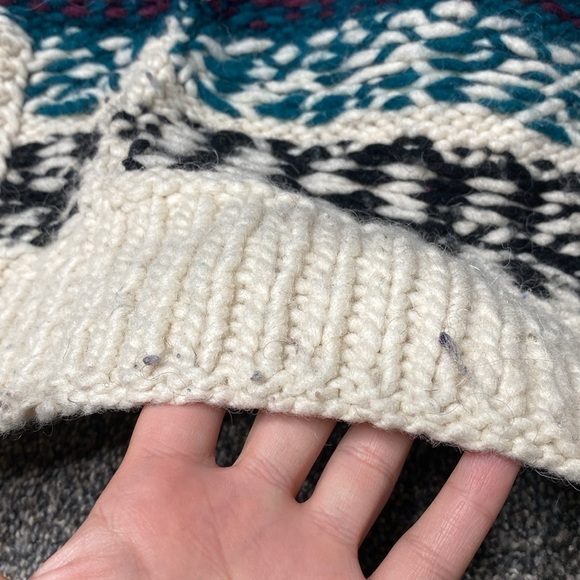 Sweaterman 100% Wool Ecuador Cardigan Sweater L/XL Hand Knit - Picture 9 of 9